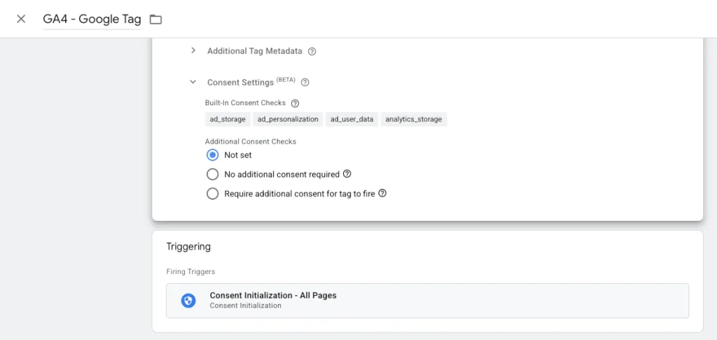 Google Tag Manager consent checks configuration